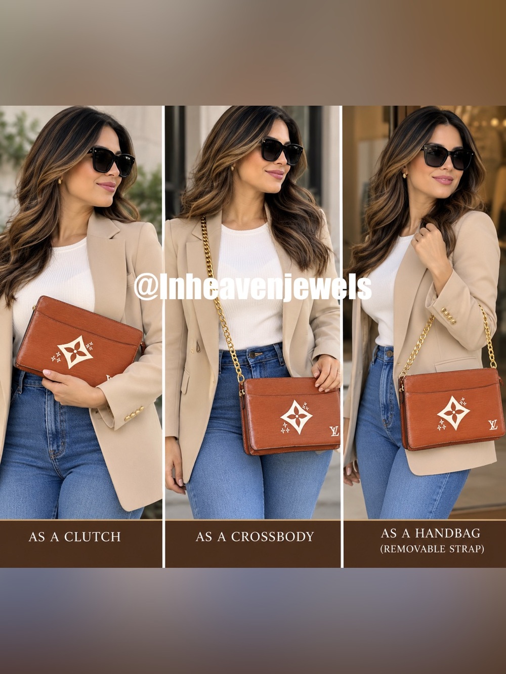 Louis Vuitton Epi Clutch ft. Hand painted LV monogram flower-and-diamond emblem